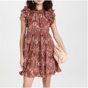 Ulla Johnson Adele Floral Rosebud Ruffle A-Line Dress Size 4 $375‎